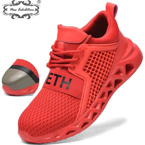 New Exhibition Lightweight Safety Shoes Outdoor Breathable Non-Slip EVA Steel Toe Cap Puncture-Proof Mens Sneakers Work Boots X