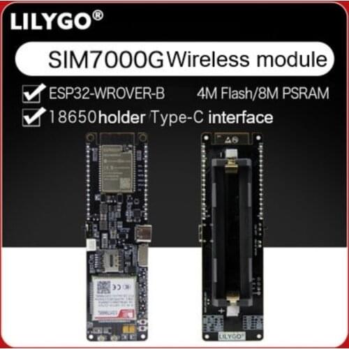 LILYGO TTGO T-SIM7000G ESP32-WROVER-B Module CP2104/CH9102 Chip WiFi BT Development board 18560 Battery Holder Solar Charge