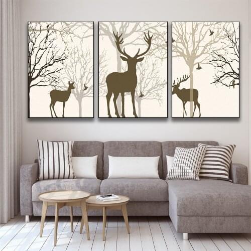 DIY Painting By Numbers For Adults Animals Deer Wall Art Picture Handmade Oil Painting Home Decor Artwork 1Set/3PCS Unique Gift