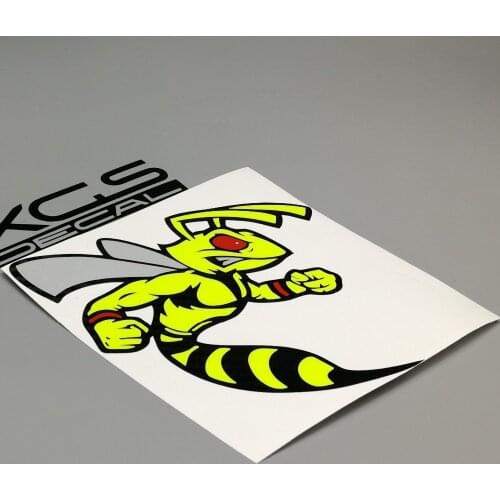 XGS DECAL car styling multilayer decal vinyl cut neon fluorescent yellow angry bee D Right reflective waterproof stickers