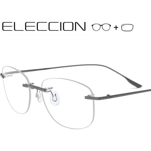 EYEGLASSES NEW High Quality Rimless Glasses Tianiumn Alloy Myopia Prescription Eyewear Optical Single Version or Progressive