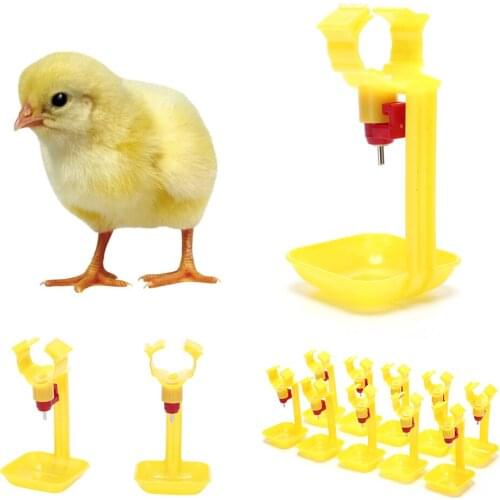10pcs Poultry Chicken Hanging Duck Drinking Water Nipple Drinker Feeder With Cup