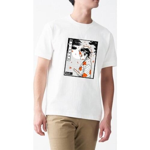 Cool Anime Demon Slayer Men Hipster Kamado Tanjirou Cartoon Fans Casual Tee Harajuku Shirt for Teens Size XS-4XL