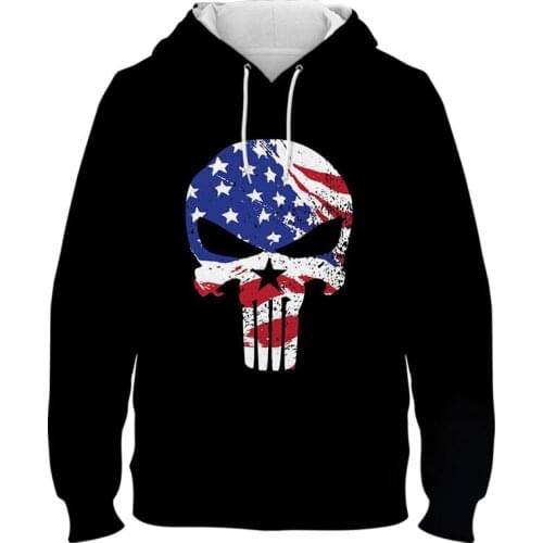 Punisher Logo 3D Printed Pullover Hoodies Men/Women Casual Hooded Streetwear Sweatshirts Male Skull Harajuku High quality tops