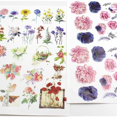 KSCRAFT Colorful Flowers Self- adhesive Paper Sticker for Scrapbooking/ DIY Crafts/ Card Making Decoration