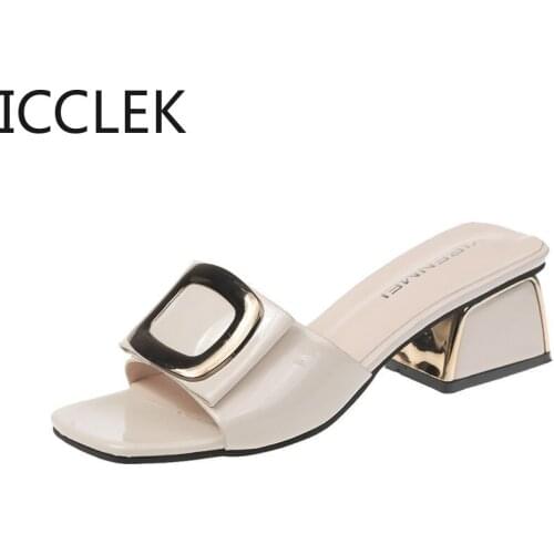 2020new womens onestyle with sandals fashion thick with casual outdoor party through the wind non-slip sandals sandals Pu A060