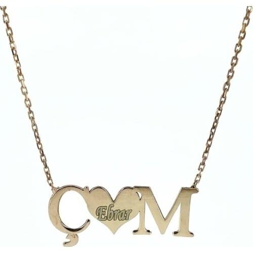 Two Letter Heart Is Personalized silver Necklace