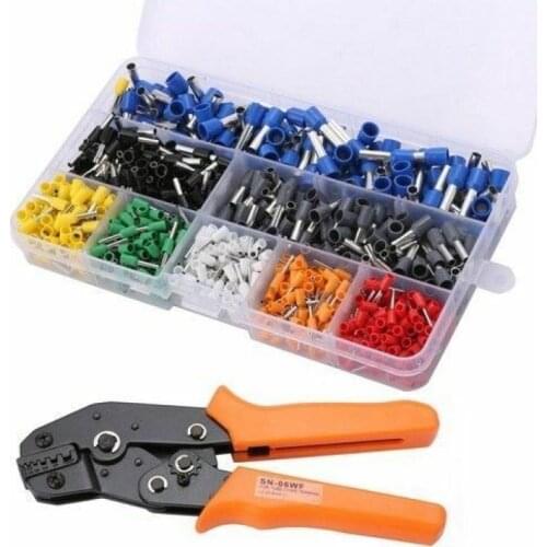 SN-06WF Wire Crimping Pliers 0.25-6.0mm 24-10AWG Precision Jaw With 800pcs/set Wire Stripper Crimper Terminals Hand Tools
