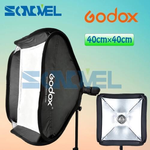 Godox Softbox 40cm * 40cm Diffuser Reflector / 15"x15" 40x40cm Softbox Bag Kit for Camera Studio Flash fit Bowens Elinchrom