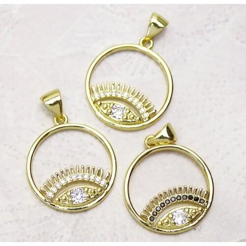 20Pcs Round Eyes jewelry pendant Zircon eyes jewelry pendants for women accessories pendants 7297