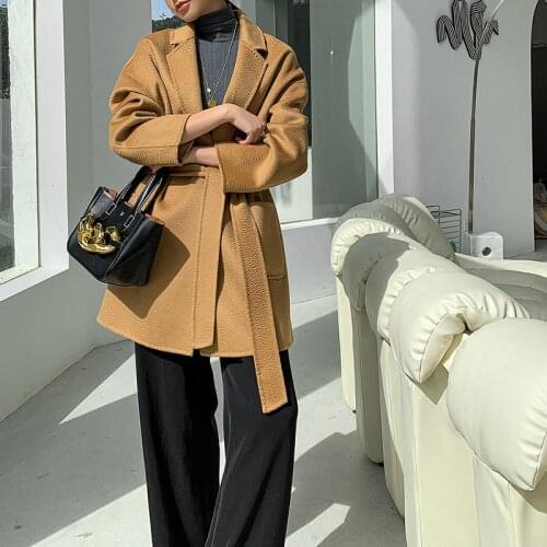 Womens new cashmere wool coat fashion warm long coat