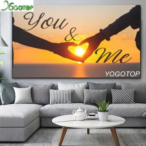 100% Full Square Round Drill 5D DIY Diamond Painting Heart text sunset Diamond Embroidery Cross Stitch 3D Home Decor YY4451