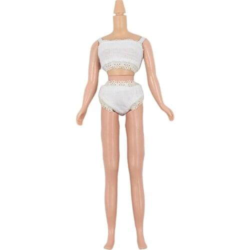 12 inch Dolls White Lace Lingerie Underwear Outfit Bra Panties Clothes Top Set for Blythe for Licca Doll Accessories