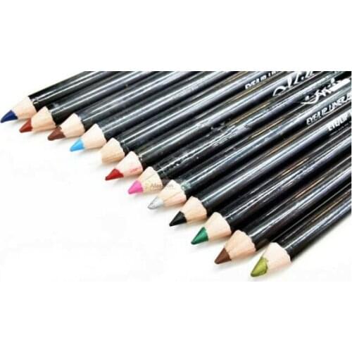 12pcs black rod Colorful Eyeliner Pencil makeup water proof Pen cosmetic maquiagem pinceis easy maquillaje tools free shipping