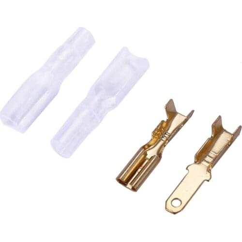 200Pcs/50Pairs Female Male Spade Crimp Terminals Sleeve Wire Wrap Connector for 22-16 Awg 2.8Mm