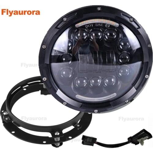 7inch Round LED Headlight Angle Eyes Headlamp for Lada Niva 4x4 suzuki Samurai Hummer H1H2 Projection Headlight for VAZ 2101