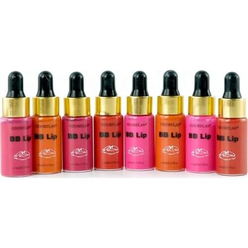 8pcs/kit BB Lip Cream Glow Serum Semi Permanent Lips Coloring Pigment Lip Gloss for Lip Printing and Moisturing