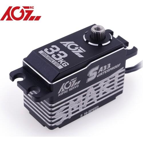 AGFRC SA33 High Torque High Speed 33KG 0.068Sec Aluminum Case Short Case Waterproof Smart Servo for 1/10 RC Models Arrma Kraton