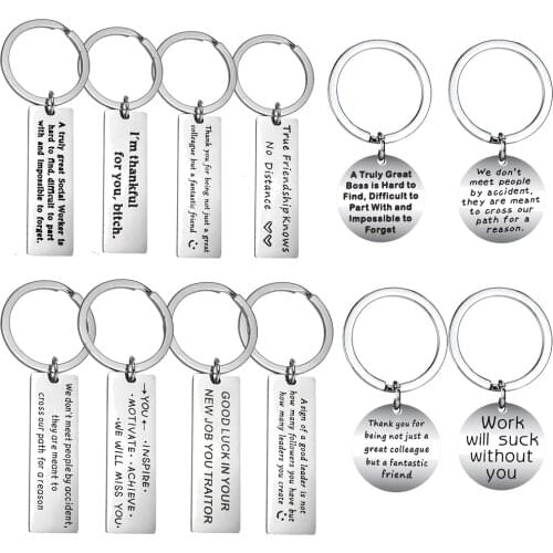 Stainless Steel Coworker Leaving Gift Keychain Colleague Gift Appreciation Gift Thank You Gifts Best Friend Friendship Jewelry