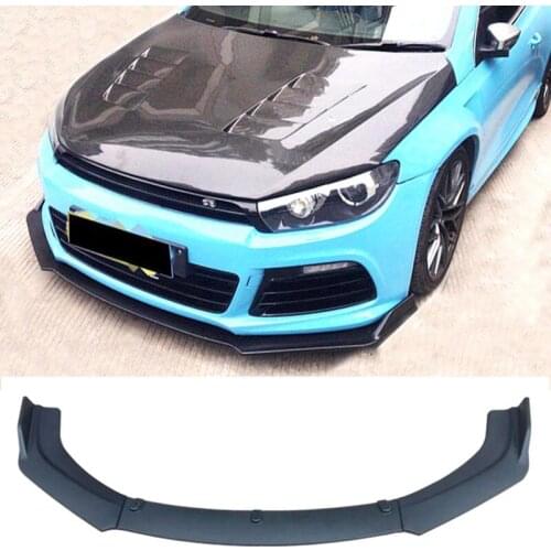For Volkswagen Scirocco Spoiler Accessories 3Pcs Car Front Bumper Racing Split Lip Body Kit Modification Anti Collision 2009-16