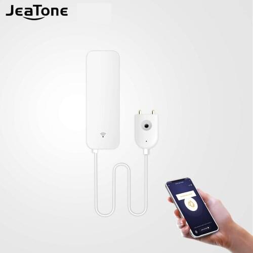 Jeatone Wifi Water Leakage Sensor Detector Overflow Flood Leakage Alerts Remote Monitor Leak Notifications for Security System
