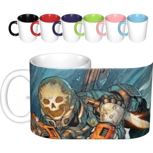 Emile Ceramic Mugs Coffee Cups Milk Tea Mug Reach Emile Skull Armor Knife Creative Trending Vintage Gift Bottle Cup