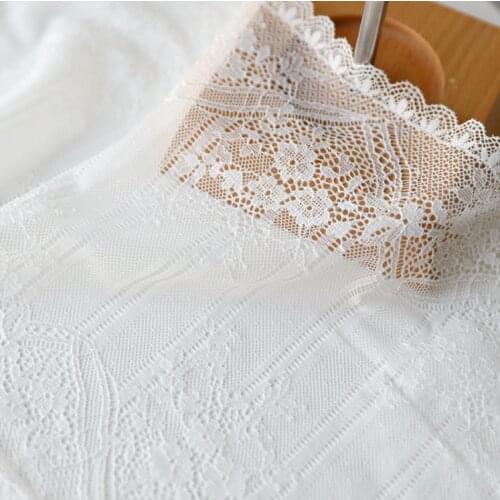 1 Meter 19cm Width High Quality Burgundy Lace Ribbon Elastic Spandex Embroidery Lace Trim Fabric for Underwear Decoration Sewing