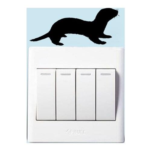 Cute Otter Weasel Vinyl Room Switch Sticker Artistic Home Decoration Wall Sticker 2WS0485