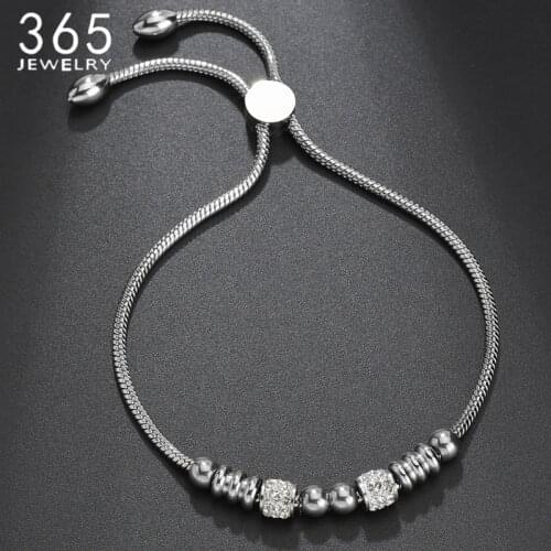 Fashion Style Round Snake Chain Bracelets Adjustable Stainless Steel Bracelet For Women Girls Drop Shipping Party Gift