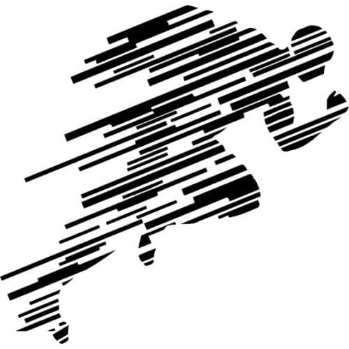 Car Sticker Mysterious Runner Decal PVC Car Decoration Sticker Creative Waterproof Cover Scratch Black/white, 15cm*15cm