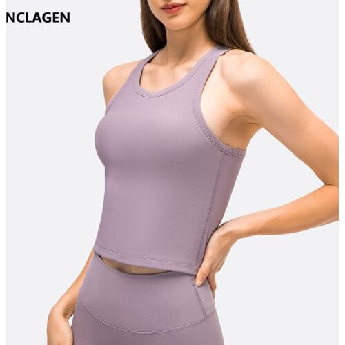 NCLAGEN Yoga Blouse Vest Sports Top Women Spring And Summer Workout Fitness Bra Push-up Quick Dry Sexy Elastic Gym Underwear