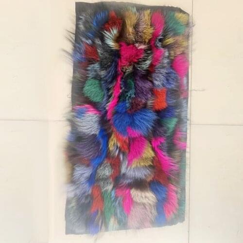 New Natural real genuine multicolor colorfull fox Fur Blanket leather Soft plate Mattress Clothing fabric Plates material