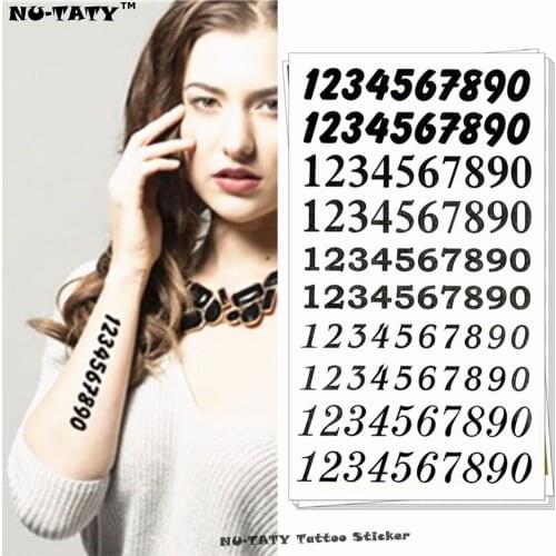 Nu-TATY Arabic Numbers 0-9 Kid Temporary Body Art Flash Tattoo Sticker 10*17cm painless Henna selfie Tatoo tattoo stickers