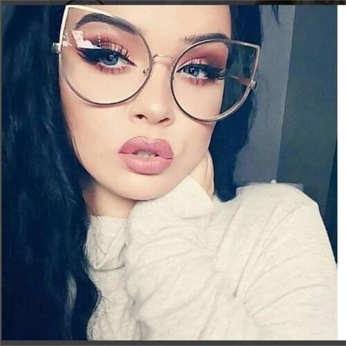 Oversized cat eye glasses women optical glasses frames big spectacles female grade transparent glasses clear lens gafas oculos