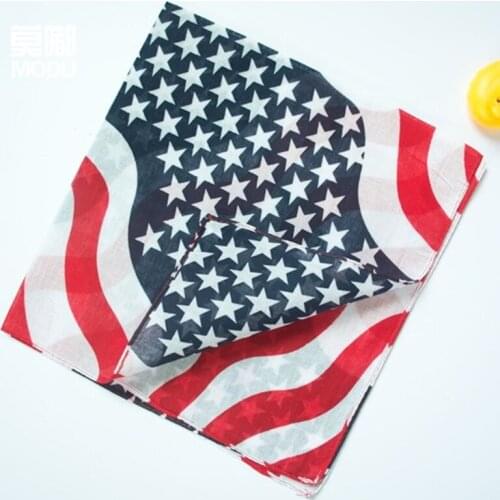 Outdoor Hiking Scarf Fashion Riding Sweat Visor American Flag Floating Women Men Outside Ride Hood Print Cotton Handkerchief