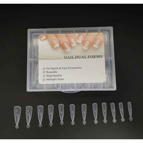 Poly Nails UV Gels Mold Forms 120pcs Builder Scale Mold Nail False Tips Dual Form Reusable Tool UV Gel Full Cover Shape 2020 New