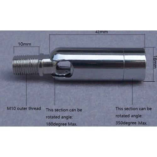 M10 plated 180degree rotatable connector metal tube with outer thread and inner thread lighting accessories free shipping