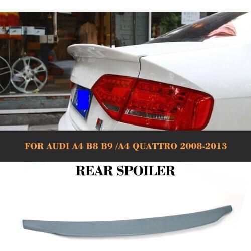 PU Car Rear Trunk Wing Spoiler for Audi A4 B9 Sedan 2013-2016 Rear Trunk Spoiler Wing Boot Lip Spoiler PU Primer Grey