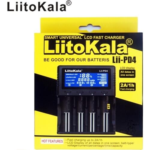 Connector Lii-PD4 LCD 3.7 V 18650 18350 18500 16340 21700 20700B 20700 10440 14500 26650 1.2 V AA AAA NiMH Car Charger