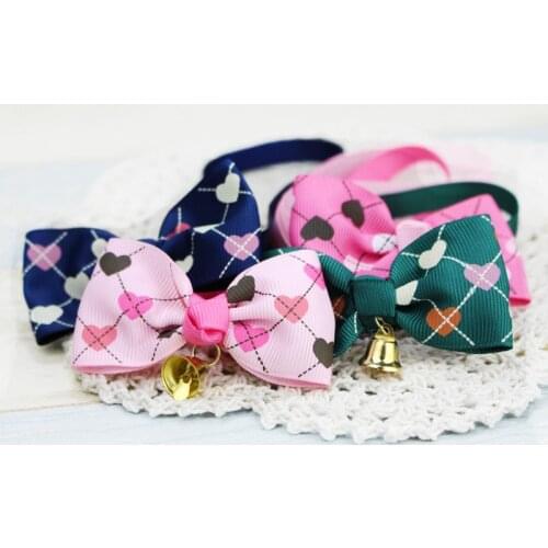 Christmas Dog Collar & Bell Fabric Female Male Puppy Pet Bow Tie Adjustable Cat Collar Tie Kitten Cute Pet Gift Supplies, 1 PCS