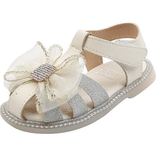 Girls Sandals 2021 Summer New Children Soft-soled Sandals Girls Princess Toe-Covered Sandals Baby Bow-knot Toddler Sandals