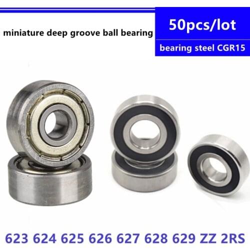 50pcs 623ZZ 623-2RS 624ZZ 624-2RS 625ZZ 625-2RS 626ZZ 626-2RS 627ZZ 627-2RS 628ZZ 628-2RS 629ZZ 629-2RS deep groove ball bearing