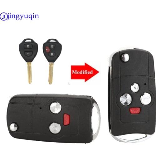 Jingyuqin 2/3 B Remote Black Flip Folding Car Key Shell Styling Cover Case For Toyota Scion Without Battery