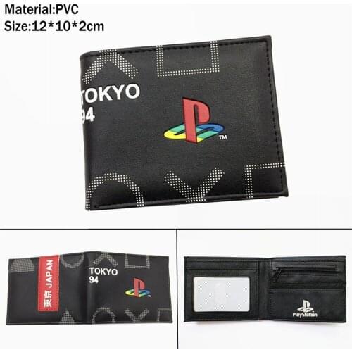 Bifold Wallet Play Station Pu Short Photo Card Holder Boys Girls Zip Coin Pocket Purses Teenger Unisex Casual Moneybag