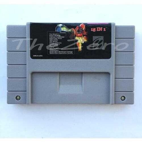 Super 15 in 1 for 16 bit NTSC Console Game Cartridge DK Country Star Wars Ogrc Super Metid for 46 pin