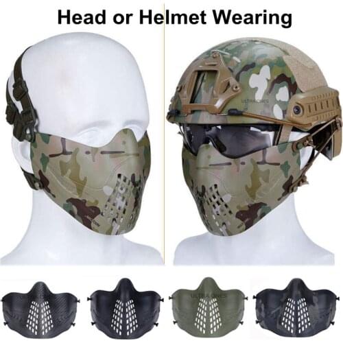 Tactical Half Face Mask Soft Breathable Army Training CS Game Protective Mouth Protector Airsoft Paintball Accessories Multicam