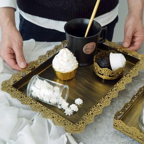 Vintage Kitchen Tableware Wedding Table Food Dessert Tray Cake Birthday Stands Dinner Plates for Home Decor Christmas Plates