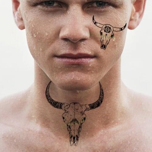 Waterproof Temporary Tattoo Sticker Cow bull Bullfight mighty body art Flash Tatoo Fake Tatto for Woman Men