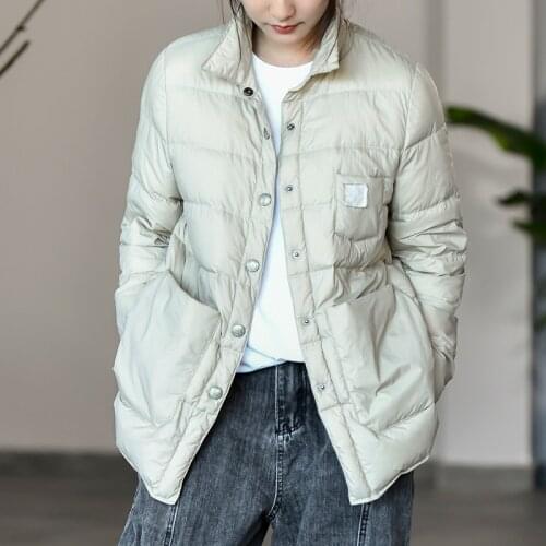 Autumn winter New lapel shirt Down jacket white duck down lightweight Ladies Down jacket 2021 casual Fashion Down Jacket women