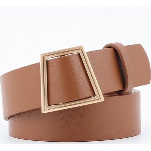 2020 Luxury Korean Round Buckle Belt PU Women Casual Square Belts High Quality Ladies Jeans with Fashion Dress Pants